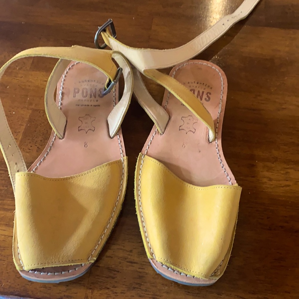 Pons avarcas with straps. No heel. Size US 8, women’s.